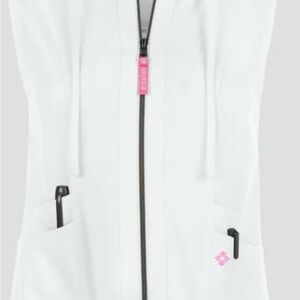 White Heartsoul Zip-Up Vest with Pink Accents